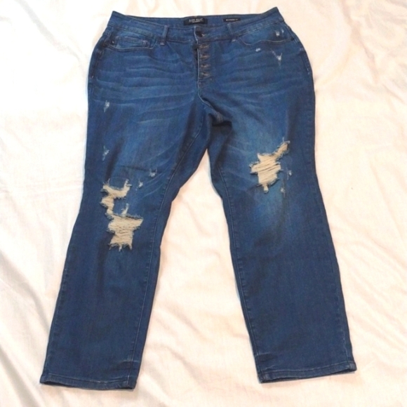 Judy Blue Plus Size 18W Colt High Rise Button Fly Distressed Boyfriend J… - Picture 5 of 9